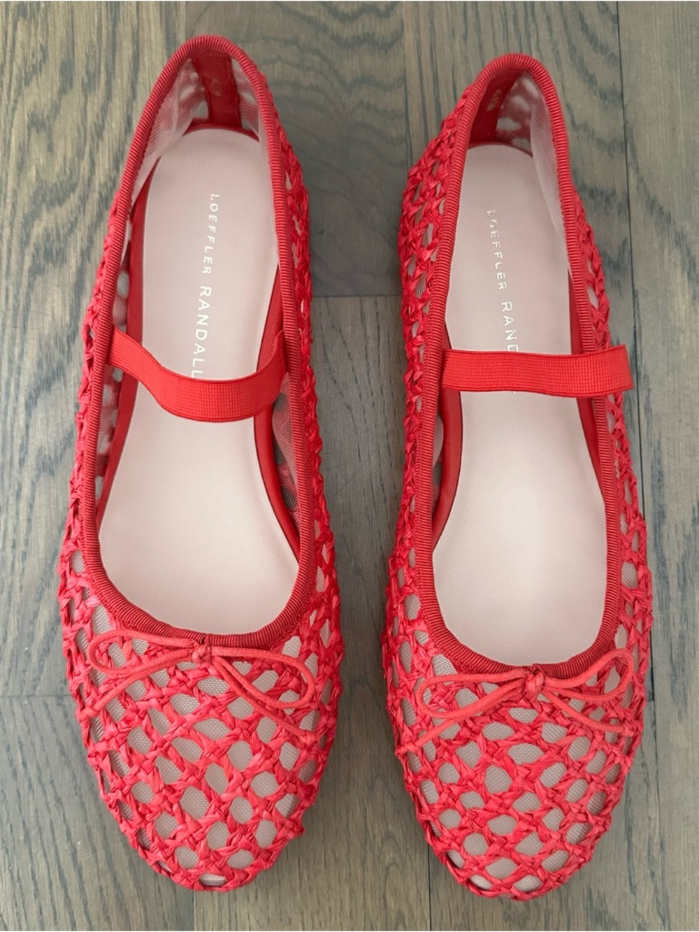 Like New Loeffler Randall Leonie Woven Soft Ballet Flats in Red Size 9B - Picture 7 of 8